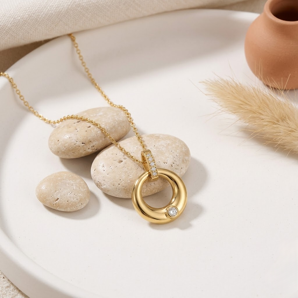 Double-Ring Pendant Necklace