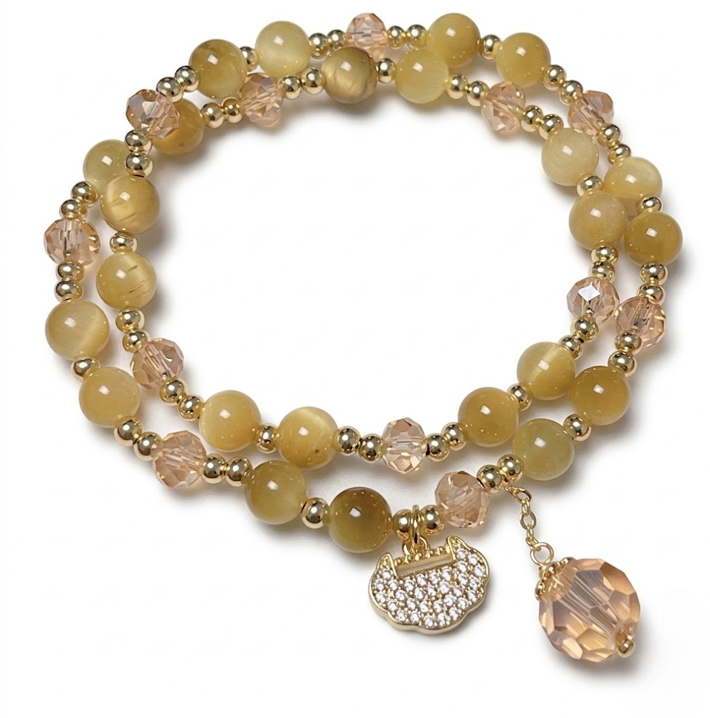 Double-Layer Gemstone Bracelet