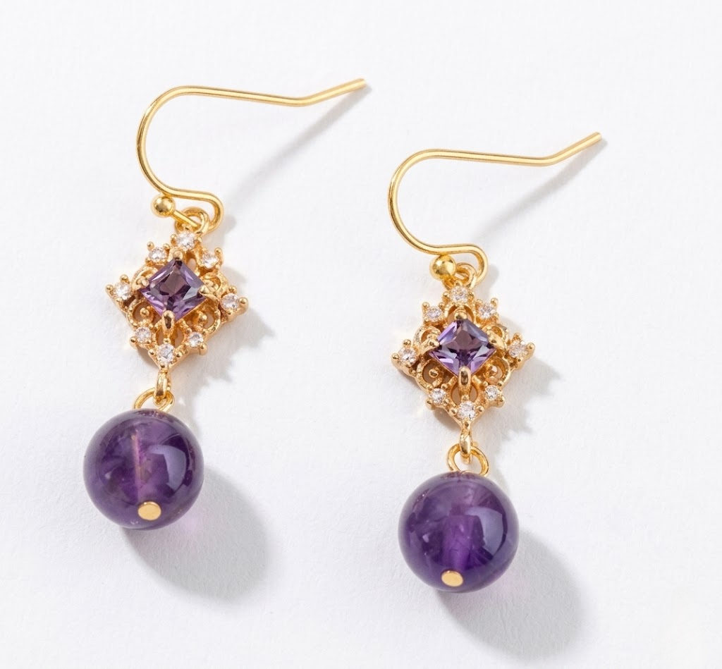 Lavender Amethyst Drop Earrings